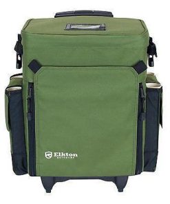 Elkton Outdoors Rolling Tackle Box With Removable Tackle Trays SPORTING GOODS