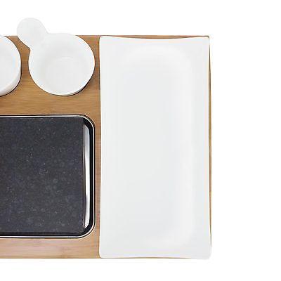 Zelancio HOME GOODS Ceramic Serving Plate For Lava Hot Stone Cooking Set, Set Of 2 Plates 4 Zelancio HOME GOODS Ceramic Serving Plate For Lava Hot Stone Cooking Set, Set Of 2 Plates