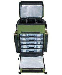 Elkton Outdoors Rolling Tackle Box With Removable Tackle Trays SPORTING GOODS