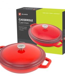 Zelancio HOME GOODS 3 Quart Enameled Cast Iron Casserole Dish With Lid 26 Zelancio HOME GOODS 3 Quart Enameled Cast Iron Casserole Dish With Lid