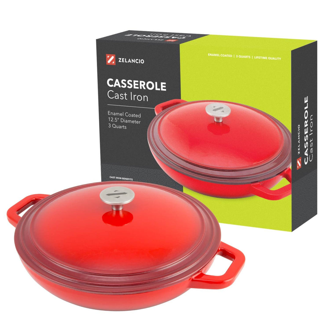 Zelancio HOME GOODS 3 Quart Enameled Cast Iron Casserole Dish With Lid 7 Zelancio HOME GOODS 3 Quart Enameled Cast Iron Casserole Dish With Lid