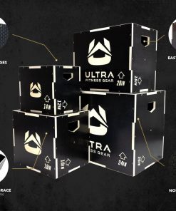 Ultra Fitness Gear 3 In 1 Anti-Slip Wood Plyo Box For Jump, Crossfit, Plyometrics. Sizes: 30/24/20, 24/20/16, 20/18/16, Or 16/14/12