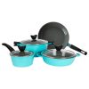 Zelancio 7 Piece Cast Aluminum Ceramic Coated Nonstick Cookware Set, Induction Base
