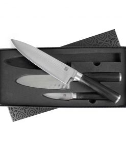 Zelancio Premium 3 Piece Japanese Steel Professional Chef Knife Set With High Carbon VG-10 Core And 67 Layer Damascus Steel, Wooden Handle