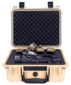 Elkton Outdoors 3 PISTOL HARD GUN CASE- TSA APPROVED: CRUSH RESISTANT & WATERPROOF