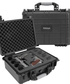 Elkton Outdoors HARD 4 PISTOL GUN CASE WITH LOCKING HOLES & AUTO PRESSURE ADJUSTMENT