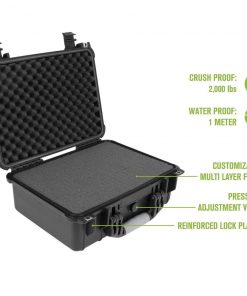 Elkton Outdoors HARD 4 PISTOL GUN CASE WITH LOCKING HOLES & AUTO PRESSURE ADJUSTMENT