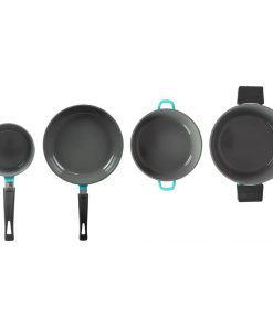 Zelancio 7 Piece Cast Aluminum Ceramic Coated Nonstick Cookware Set, Induction Base