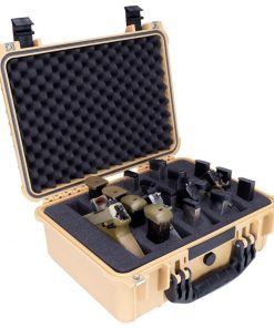 Elkton Outdoors HARD 4 PISTOL GUN CASE WITH LOCKING HOLES & AUTO PRESSURE ADJUSTMENT