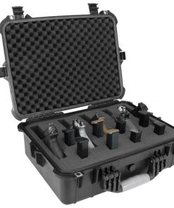 Elkton Outdoors SPORTING GOODS Hard 5 Pistol Gun Case With Locking Holes & Auto Pressure Adjustment