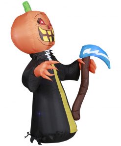 Holidayana HOME GOODS 5 Ft Pumpkin Head Reaper With Scythe Halloween Inflatable 15 Holidayana HOME GOODS 5 Ft Pumpkin Head Reaper With Scythe Halloween Inflatable