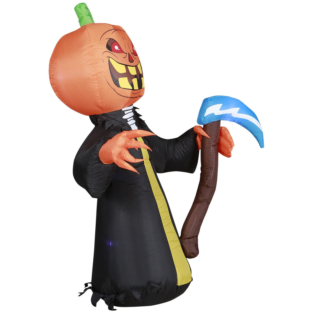 Holidayana HOME GOODS 5 Ft Pumpkin Head Reaper With Scythe Halloween Inflatable 8 Holidayana HOME GOODS 5 Ft Pumpkin Head Reaper With Scythe Halloween Inflatable