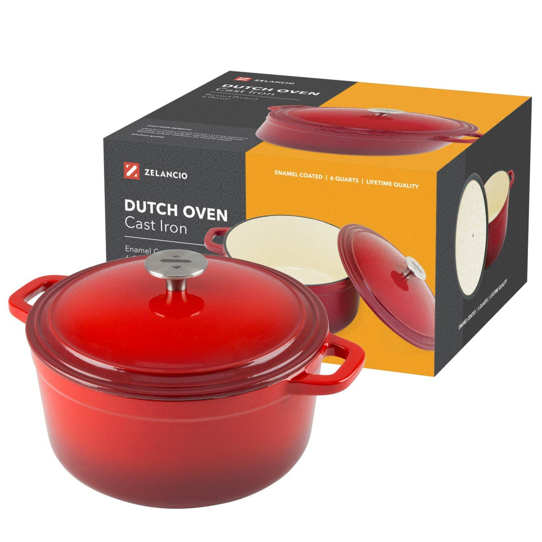 Zelancio 3 Quart Enameled Cast Iron Dutch Oven With Lid 12 Zelancio 3 Quart Enameled Cast Iron Dutch Oven With Lid