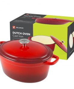 Zelancio 6 Quart Oval Enameled Cast Iron Dutch Oven With Lid HOME GOODS