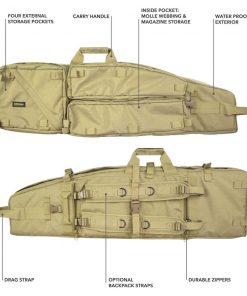 Elkton Outdoors SPORTING GOODS Tactical Rifle Drag Bag With Optional Backpack Straps