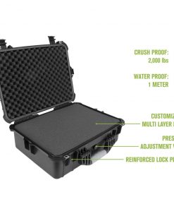 Elkton Outdoors SPORTING GOODS Hard 5 Pistol Gun Case With Locking Holes & Auto Pressure Adjustment