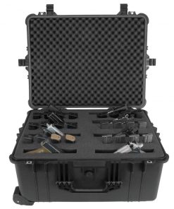Elkton Outdoors 8 Pistol Hard Rolling Gun Case- TSA Approved: Crush Resistant & Waterproof SPORTING GOODS