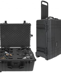 Elkton Outdoors 8 Pistol Hard Rolling Gun Case- TSA Approved: Crush Resistant & Waterproof SPORTING GOODS