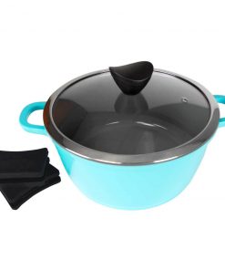 Zelancio 7 Piece Cast Aluminum Ceramic Coated Nonstick Cookware Set, Induction Base