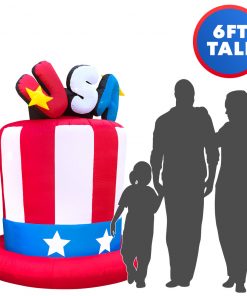 Holidayana 6ft Tall Fourth Of July USA Hat Yard Inflatable