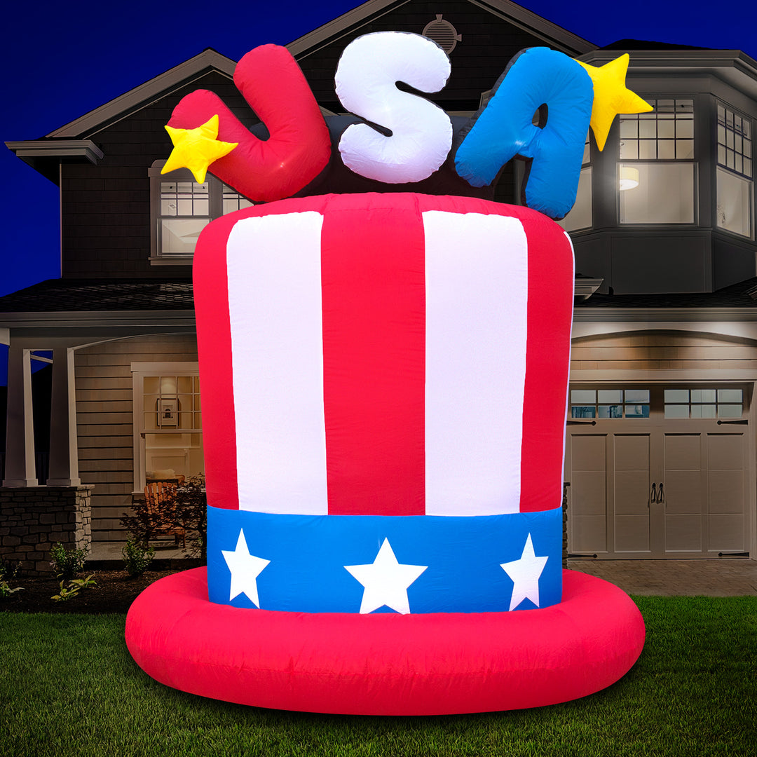 Holidayana 6ft Tall Fourth Of July USA Hat Yard Inflatable 1 Holidayana 6ft Tall Fourth Of July USA Hat Yard Inflatable