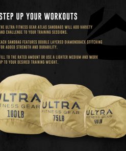 Ultra Fitness Gear Soft Atlas Stone Sandbag, Includes Ultra Durable Soft Outer Shell And Filler Bag
