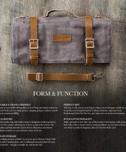 Zelancio Waxed Canvas Knife Roll Bag With 9 Knife Slots And 4 Pockets For Additional Tools And Accessories, Ultra Portable And Safe, Fits All Knife Sets