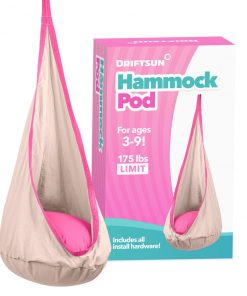 Driftsun Kids Indoor And Outdoor Hammock Pod Package, Green Trim