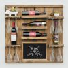 Atterstone Chalkboard Wine Rack Shelf With Stemware Slots: Holds 8 Glasses