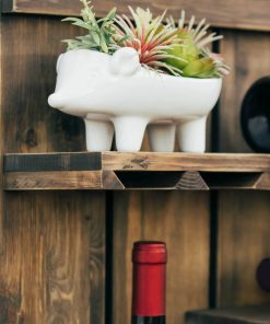 Atterstone Chalkboard Wine Rack Shelf With Stemware Slots: Holds 8 Glasses