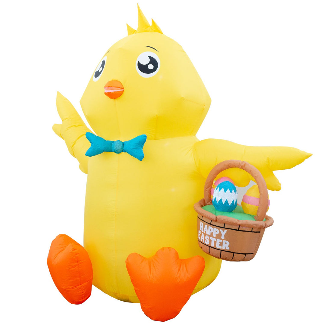 Holidayana Inflatable Easter Baby Chick With Easter Eggs Basket Decoration With Built-In Fan And LED Lights 4 Holidayana Inflatable Easter Baby Chick With Easter Eggs Basket Decoration With Built-In Fan And LED Lights