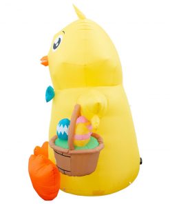 Holidayana Inflatable Easter Baby Chick With Easter Eggs Basket Decoration With Built-In Fan And LED Lights 12 Holidayana Inflatable Easter Baby Chick With Easter Eggs Basket Decoration With Built-In Fan And LED Lights