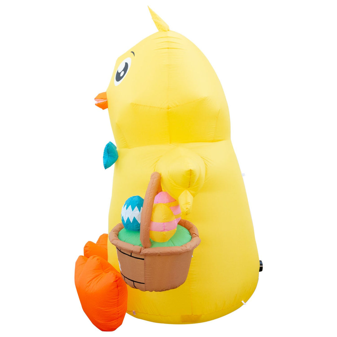 Holidayana Inflatable Easter Baby Chick With Easter Eggs Basket Decoration With Built-In Fan And LED Lights 5 Holidayana Inflatable Easter Baby Chick With Easter Eggs Basket Decoration With Built-In Fan And LED Lights