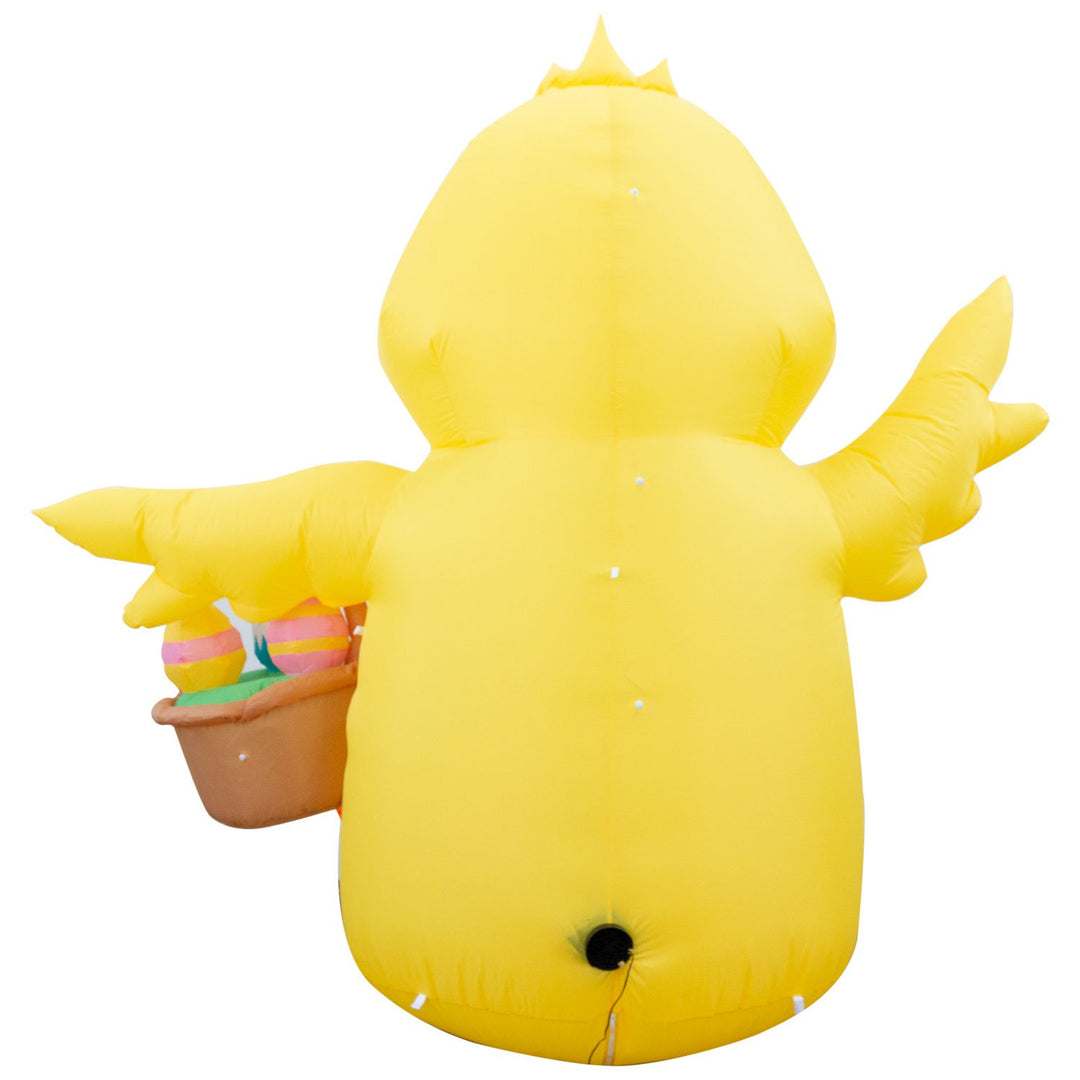 Holidayana Inflatable Easter Baby Chick With Easter Eggs Basket Decoration With Built-In Fan And LED Lights 8 Holidayana Inflatable Easter Baby Chick With Easter Eggs Basket Decoration With Built-In Fan And LED Lights