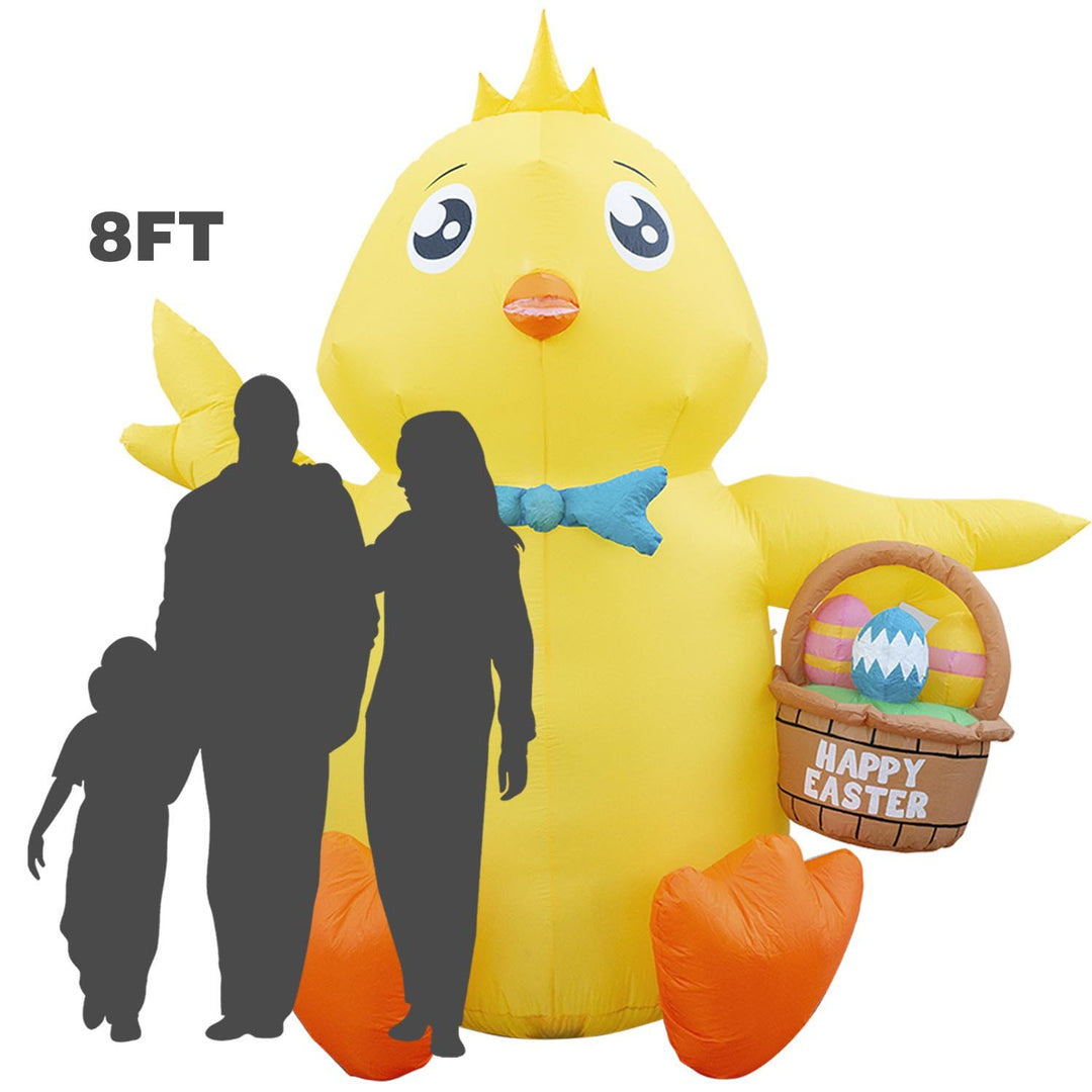 Holidayana Inflatable Easter Baby Chick With Easter Eggs Basket Decoration With Built-In Fan And LED Lights 3 Holidayana Inflatable Easter Baby Chick With Easter Eggs Basket Decoration With Built-In Fan And LED Lights
