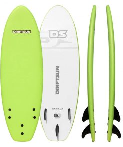 Driftsun Nymbus Foam Surfboard, EPS Foam Core, Includes 3 Removable Fins