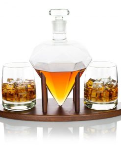 Atterstone Diamond Decanter Set With Whiskey Stones And Lowball Glasses