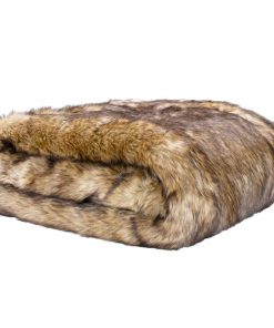 Moonstone Faux Wolf Fur Blanket With Button Straps And Storage Pocket, 54 Inches X 64 Inches HOME GOODS 19 Moonstone Faux Wolf Fur Blanket With Button Straps And Storage Pocket, 54 Inches X 64 Inches HOME GOODS