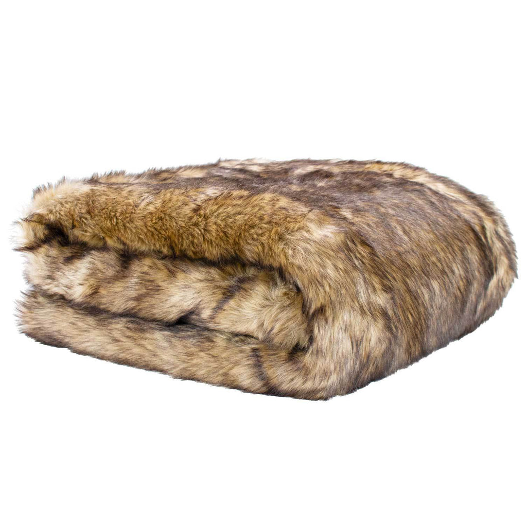 Moonstone Faux Wolf Fur Blanket With Button Straps And Storage Pocket, 54 Inches X 64 Inches HOME GOODS 6 Moonstone Faux Wolf Fur Blanket With Button Straps And Storage Pocket, 54 Inches X 64 Inches HOME GOODS