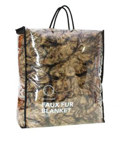 Moonstone Faux Wolf Fur Blanket With Button Straps And Storage Pocket, 54 Inches X 64 Inches HOME GOODS 27 Moonstone Faux Wolf Fur Blanket With Button Straps And Storage Pocket, 54 Inches X 64 Inches HOME GOODS