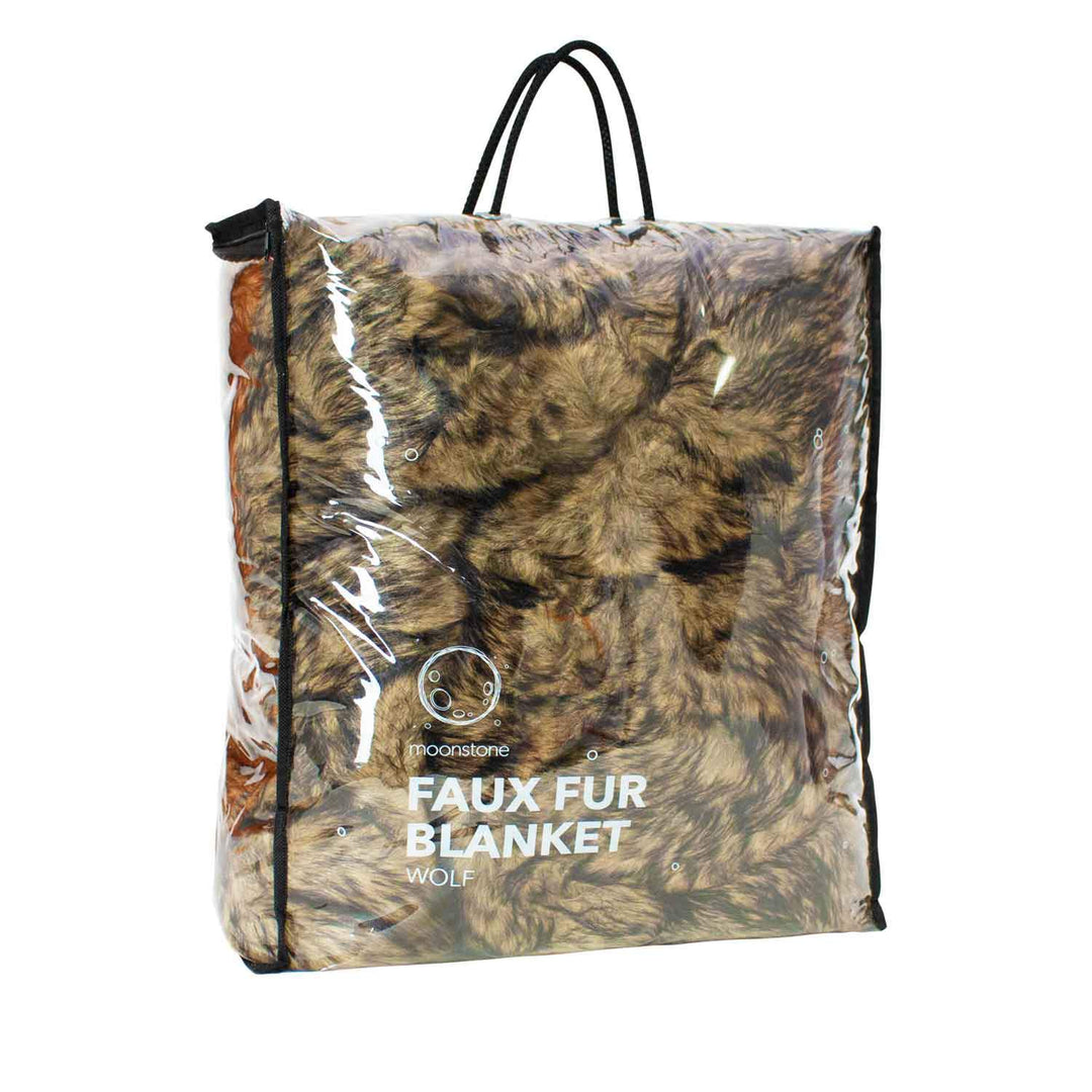 Moonstone Faux Wolf Fur Blanket With Button Straps And Storage Pocket, 54 Inches X 64 Inches HOME GOODS 14 Moonstone Faux Wolf Fur Blanket With Button Straps And Storage Pocket, 54 Inches X 64 Inches HOME GOODS