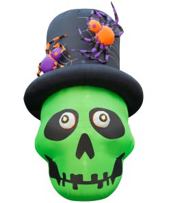Holidayana 6 Ft Inflatable Halloween Top Hat Skull Yard Decoration Lawn Inflatables