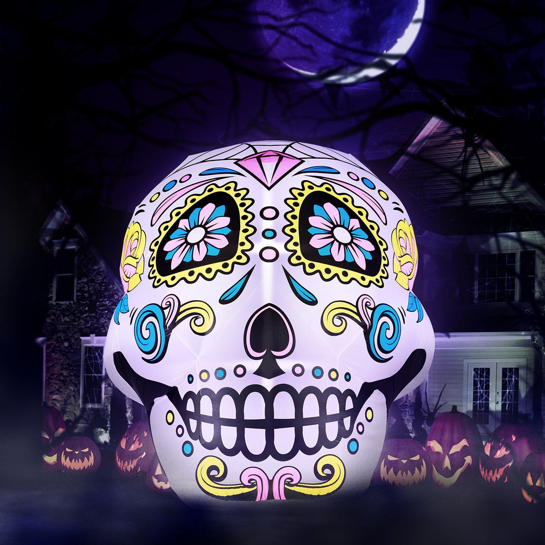 Holidayana Inflatable Halloween Skull Decoration With Built-In Fan And LED Lights HOME GOODS 1 Holidayana Inflatable Halloween Skull Decoration With Built-In Fan And LED Lights HOME GOODS