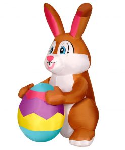 Holidayana LAWN & GARDEN DECOR 9ft Tall Easter Bunny With Egg Lawn Inflatable, Bright Lights, Built-in Fan, And Included Stakes And Ropes 12 Holidayana LAWN & GARDEN DECOR 9ft Tall Easter Bunny With Egg Lawn Inflatable, Bright Lights, Built-in Fan, And Included Stakes And Ropes