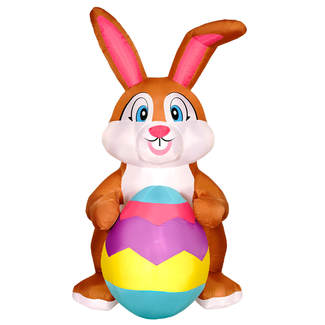 Holidayana LAWN & GARDEN DECOR 9ft Tall Easter Bunny With Egg Lawn Inflatable, Bright Lights, Built-in Fan, And Included Stakes And Ropes 4 Holidayana LAWN & GARDEN DECOR 9ft Tall Easter Bunny With Egg Lawn Inflatable, Bright Lights, Built-in Fan, And Included Stakes And Ropes
