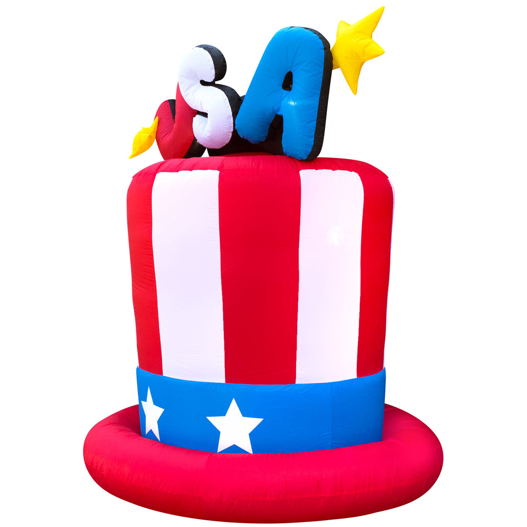 Holidayana 6ft Tall Fourth Of July USA Hat Yard Inflatable 6 Holidayana 6ft Tall Fourth Of July USA Hat Yard Inflatable