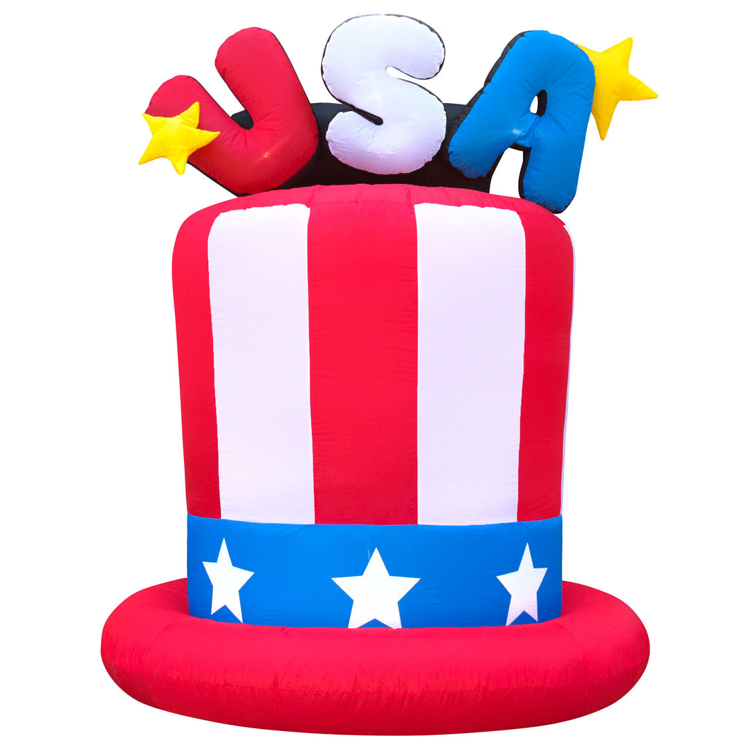 Holidayana 6ft Tall Fourth Of July USA Hat Yard Inflatable 4 Holidayana 6ft Tall Fourth Of July USA Hat Yard Inflatable