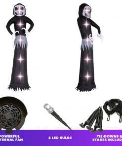 Holidayana HOME GOODS 9 Ft Black Reaper Ghost Halloween Inflatable 12 Holidayana HOME GOODS 9 Ft Black Reaper Ghost Halloween Inflatable