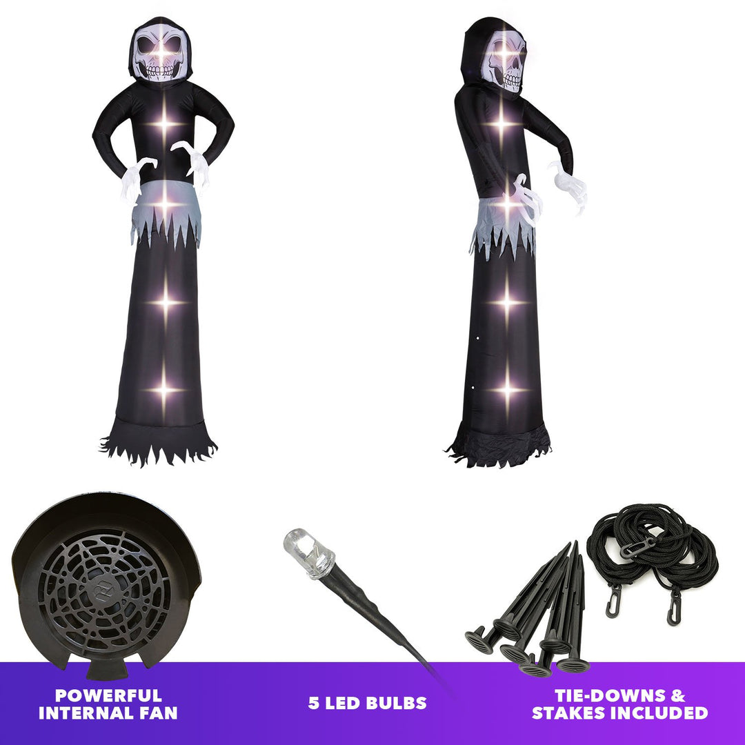 Holidayana HOME GOODS 9 Ft Black Reaper Ghost Halloween Inflatable 3 Holidayana HOME GOODS 9 Ft Black Reaper Ghost Halloween Inflatable