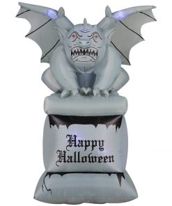 Holidayana 8 Ft Perched Stone Gargoyle On Pedestal Halloween Inflatable